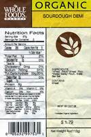 Whole Foods Organic Sourdough Demi - 4oz (113g)