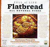 Flatbread - Mushroom Pizza with Carmelized Onions & Tomatoes - 10oz (283.5g)