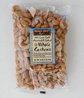 50% Less Salt Roasted & Salted Whole Cashews - 16 oz (1 lb) 454g