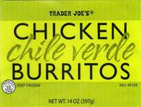 Chicken Clile Verde Burritos - 14 OZ (397g)