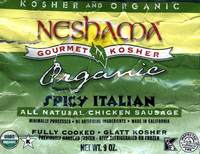 Neshama - Organic Spicy Italian Chicken Sausage - 9 OZ